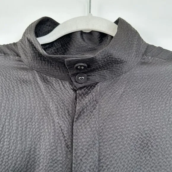 Rachel Comey Prina Top Silk Blouse Womens Size 10 Hammered Satin Dark Grey - Picture 8 of 16